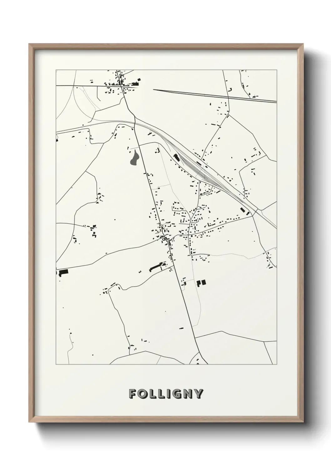 Un poster carte Folligny