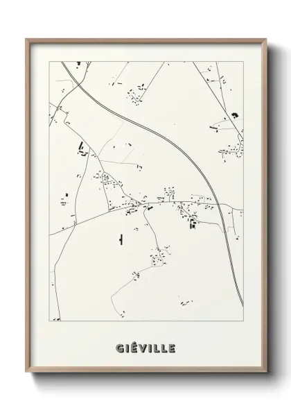 Une affiche de carte sur Giéville