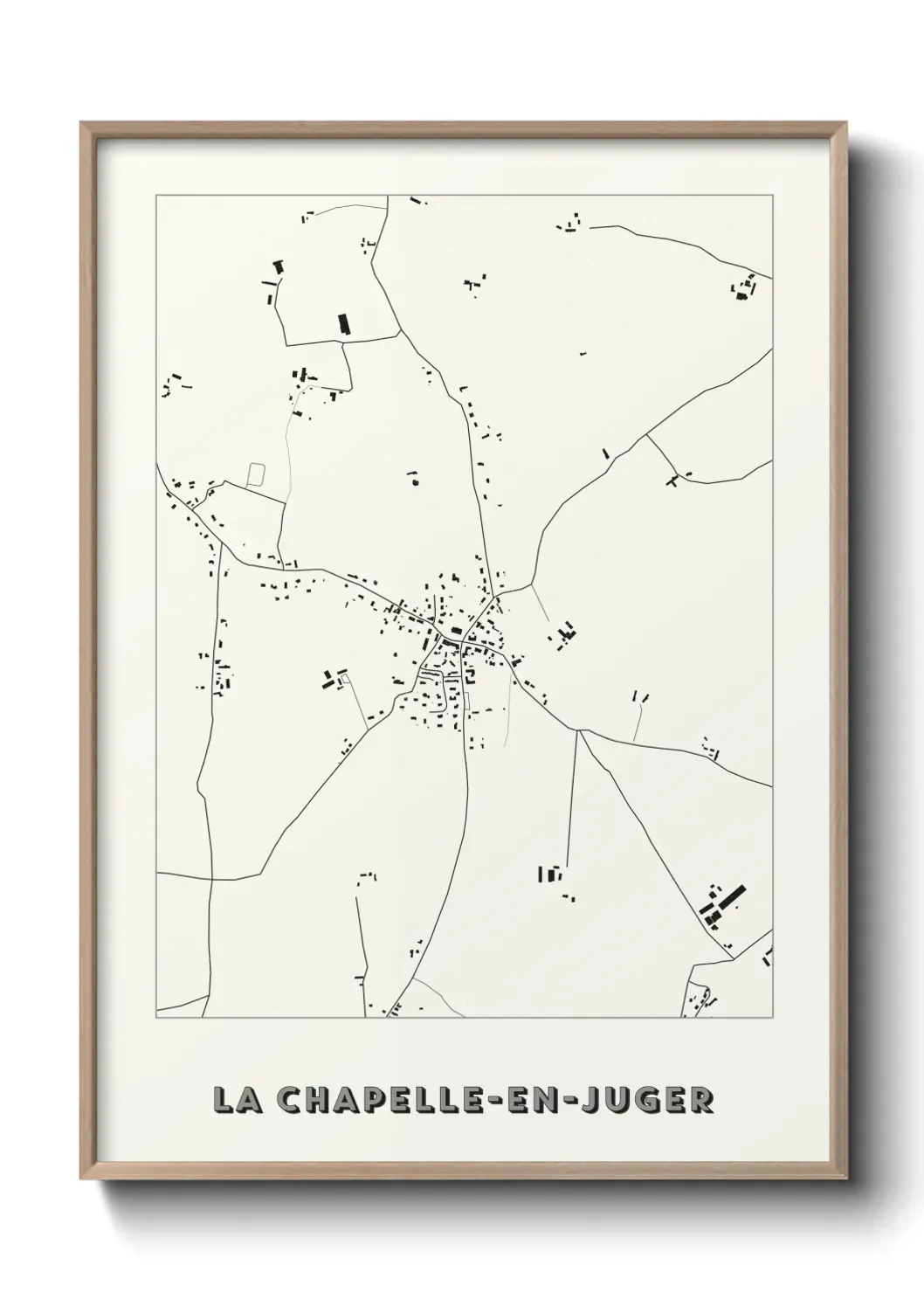 Un poster carte La Chapelle-en-Juger