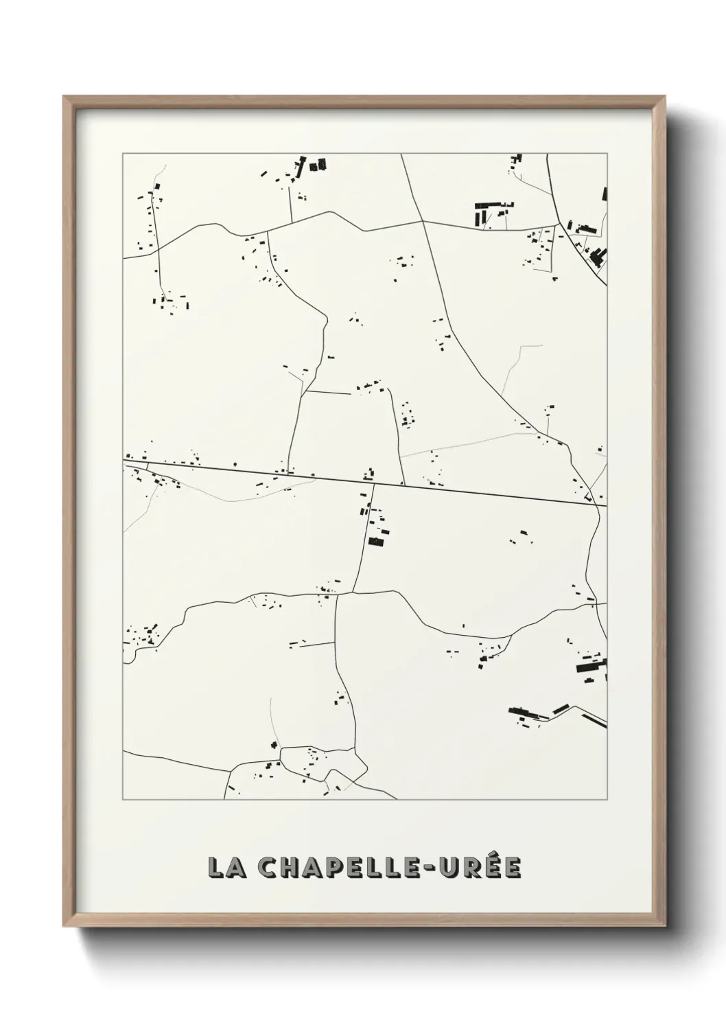 Un poster carte La Chapelle-Urée