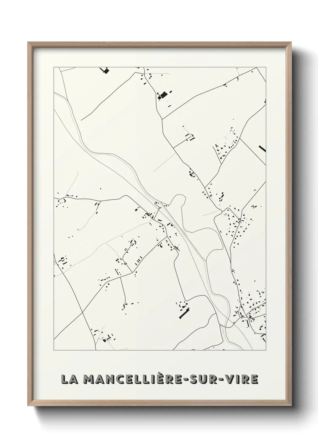 Un poster carte La Mancellière-sur-Vire