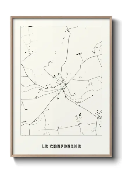 Une affiche de carte sur Le Chefresne