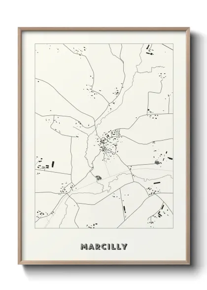 Une affiche de carte sur Marcilly