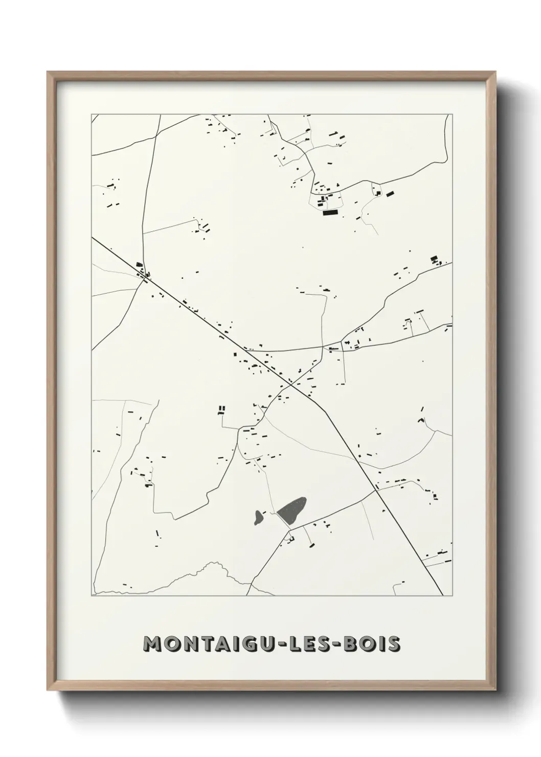 Un poster carte Montaigu-les-Bois