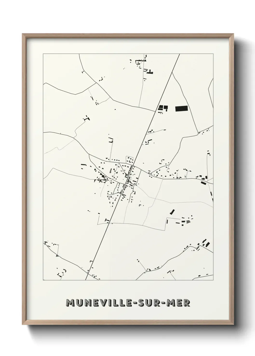 Un poster carte Muneville-sur-Mer