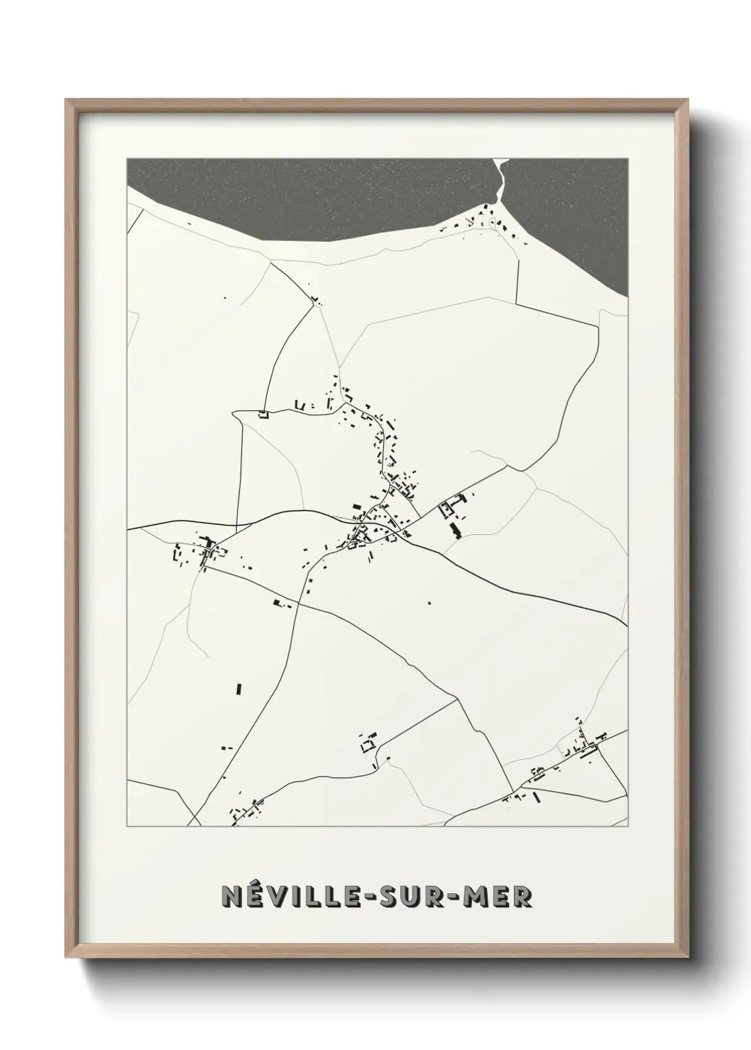 Un poster carte Néville-sur-Mer