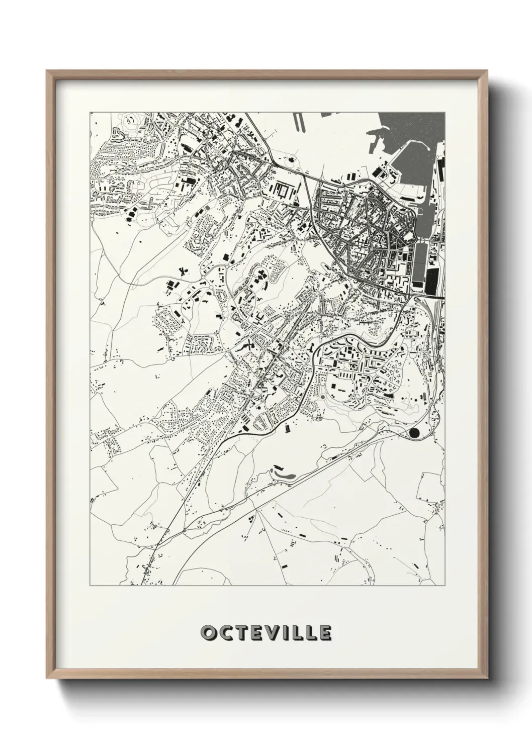 Un poster carte Octeville