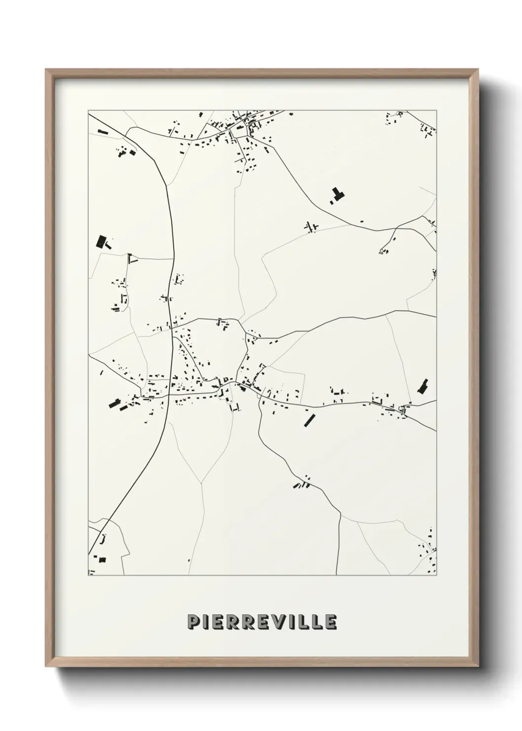 Un poster carte Pierreville