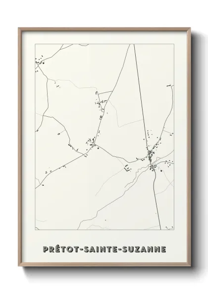 Une affiche de carte sur Prétot-Sainte-Suzanne