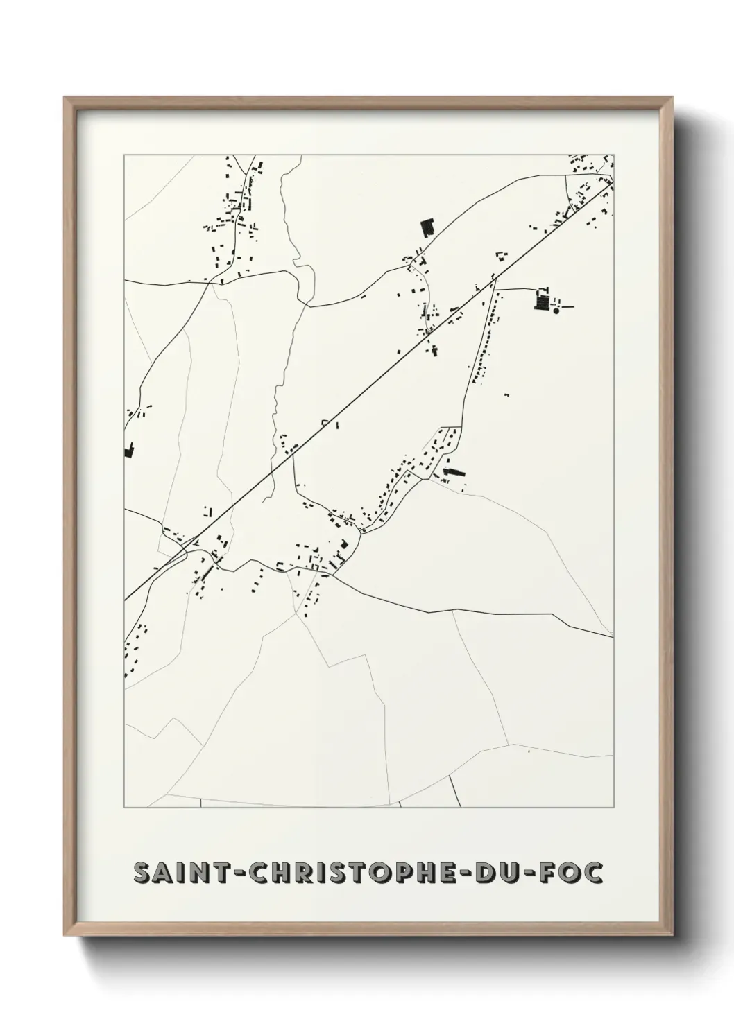Un poster carte Saint-Christophe-du-Foc