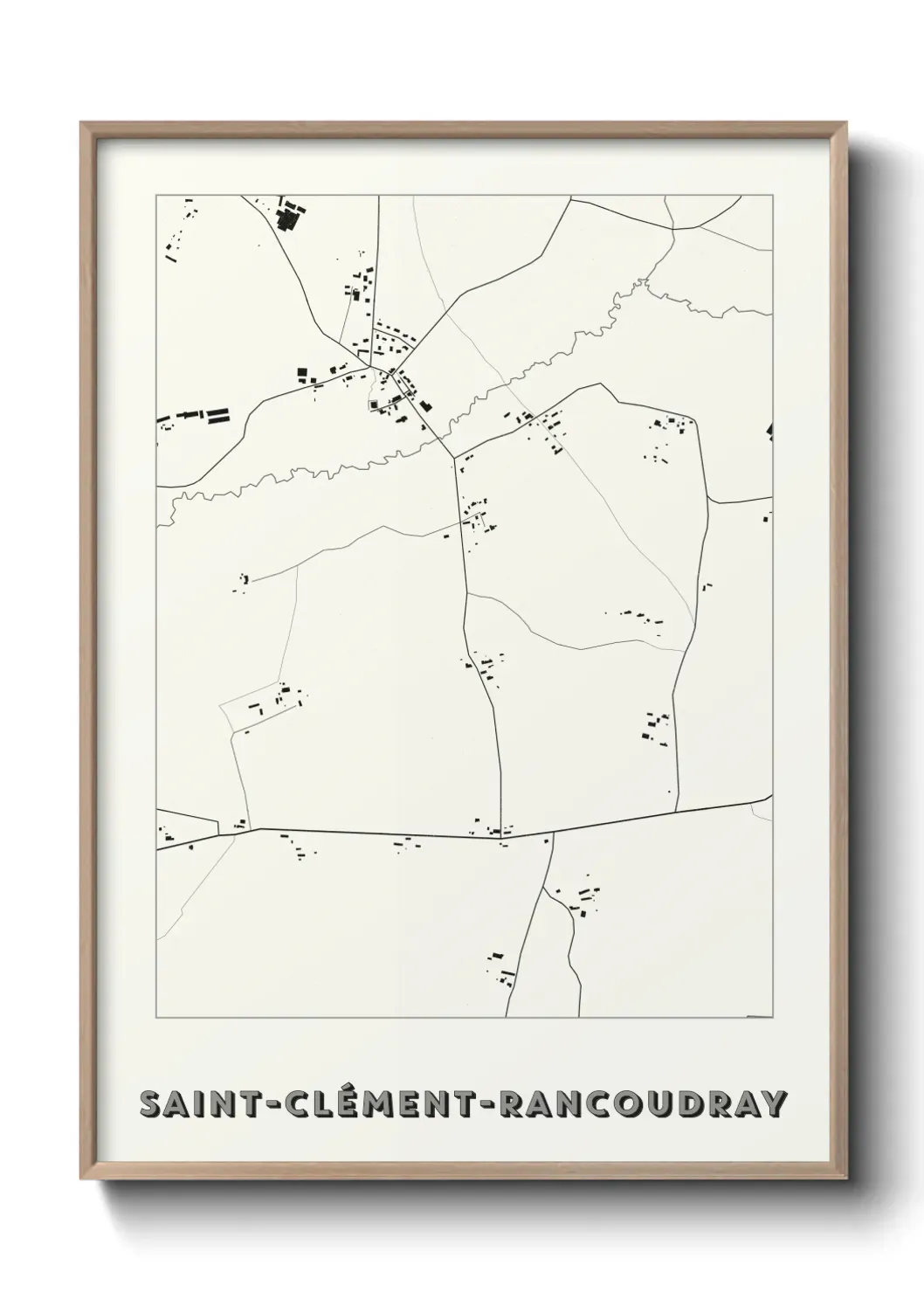 Un poster carte Saint-Clément-Rancoudray