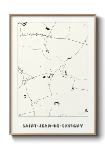 Une affiche de carte sur Saint-Jean-de-Savigny