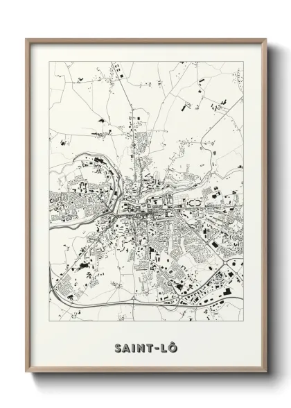 Une affiche de carte sur Saint-Lô