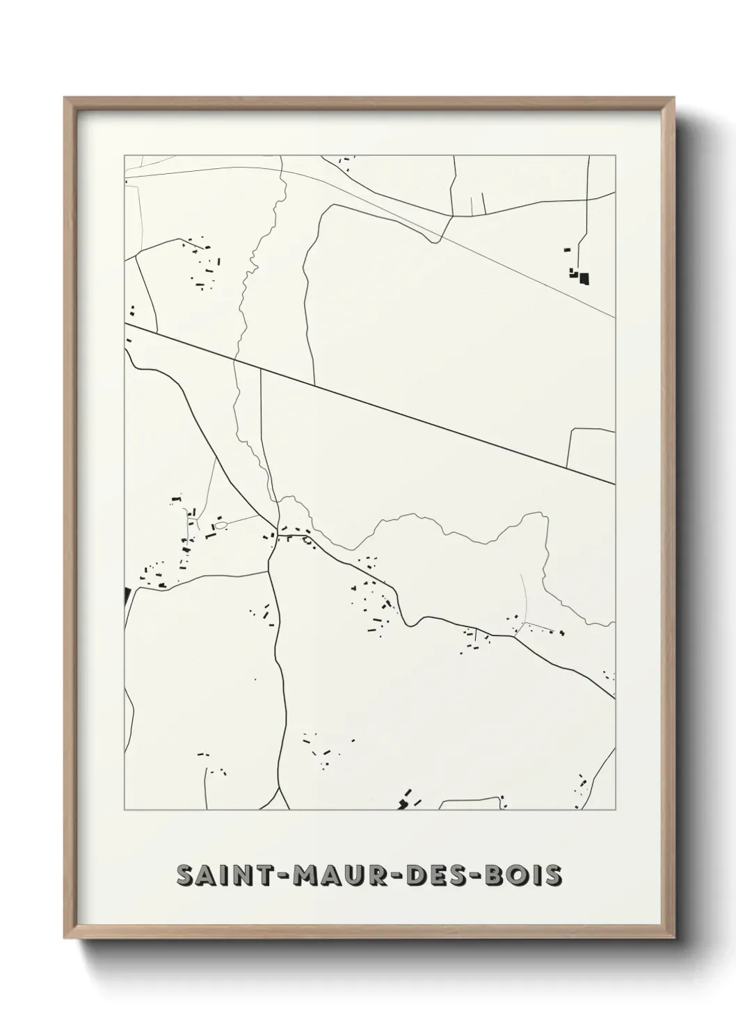 Un poster carte Saint-Maur-des-Bois