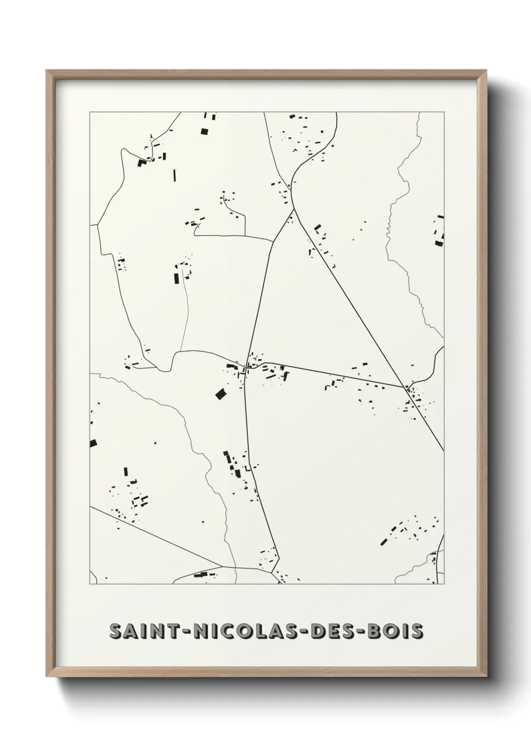 Un poster carte Saint-Nicolas-des-Bois