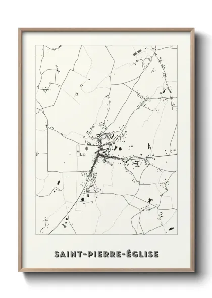 Une affiche de carte sur Saint-Pierre-Église