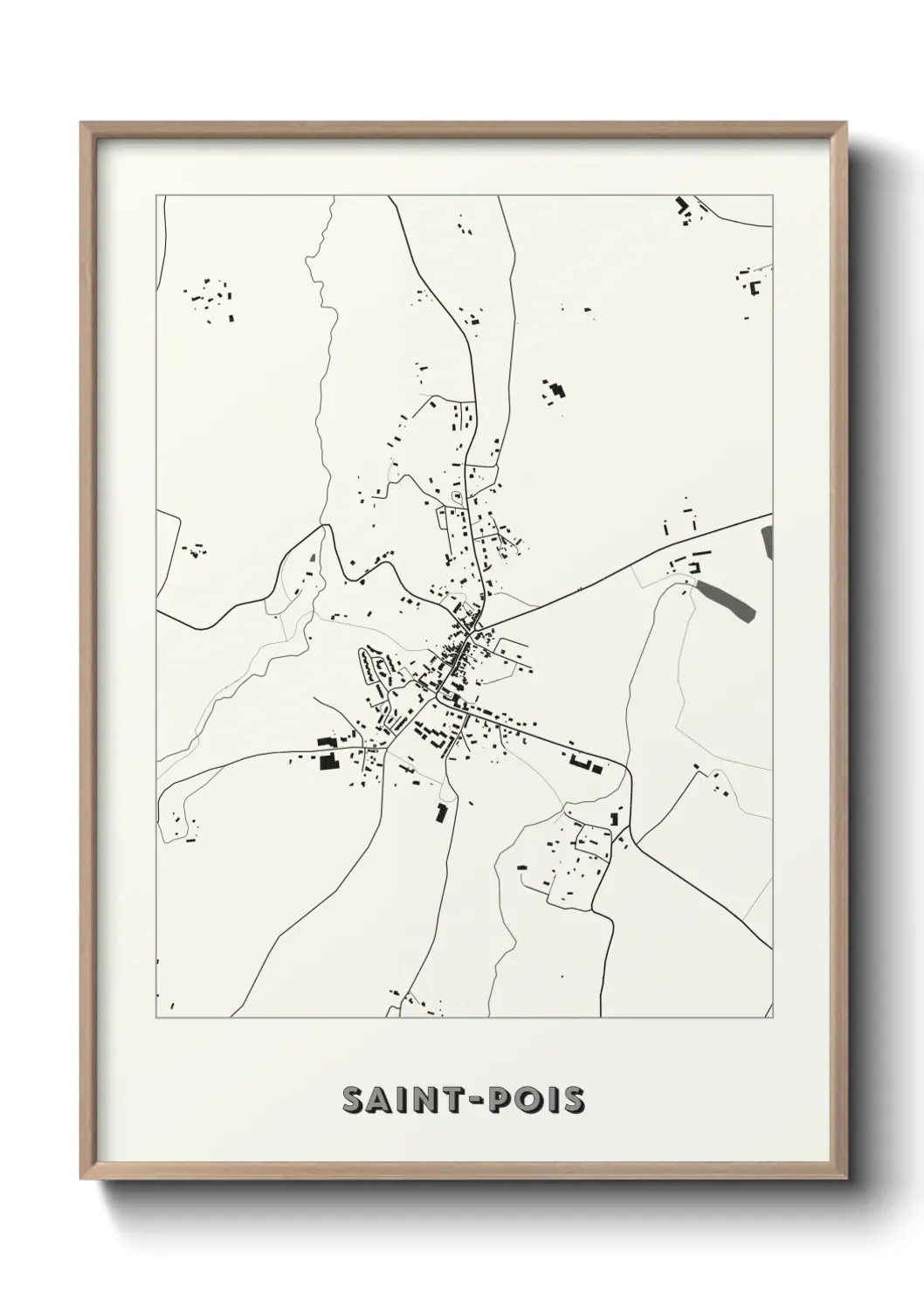 Un poster carte Saint-Pois