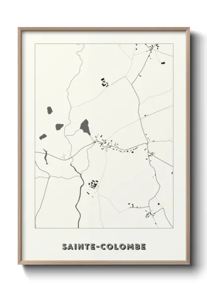 Une affiche de carte sur Sainte-Colombe