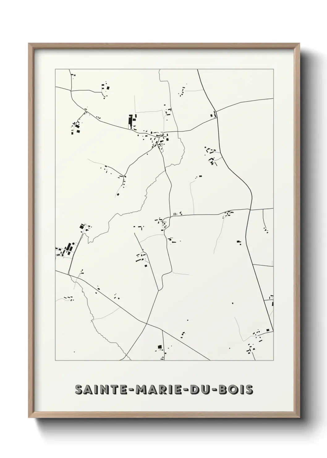 Un poster carte Sainte-Marie-du-Bois