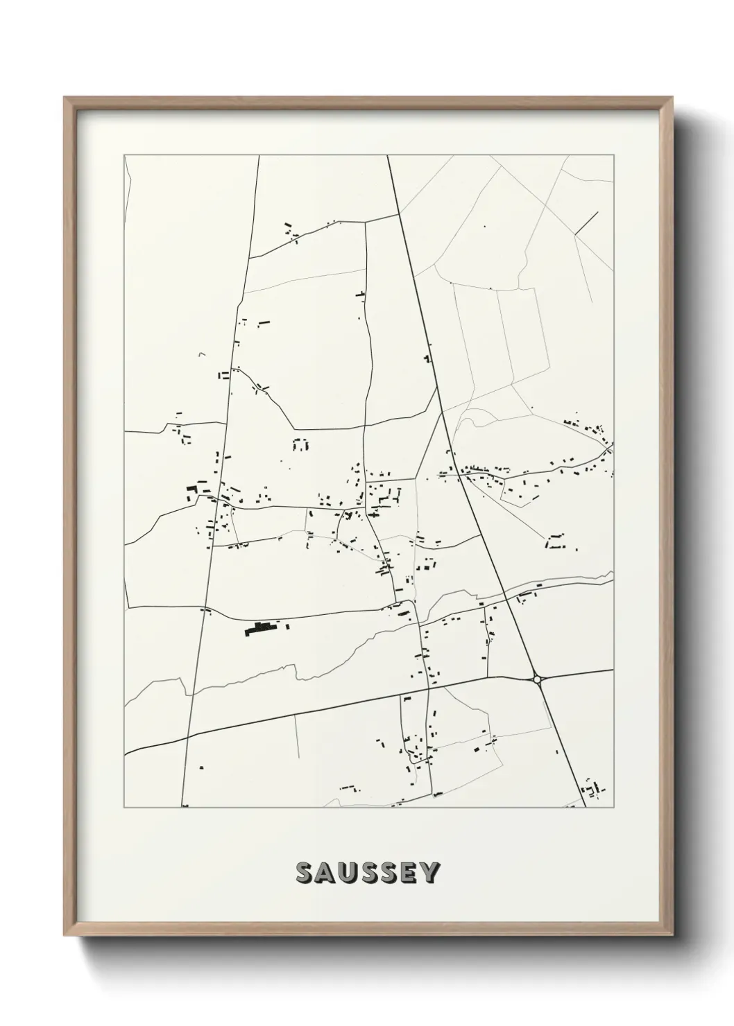 Un poster carte Saussey