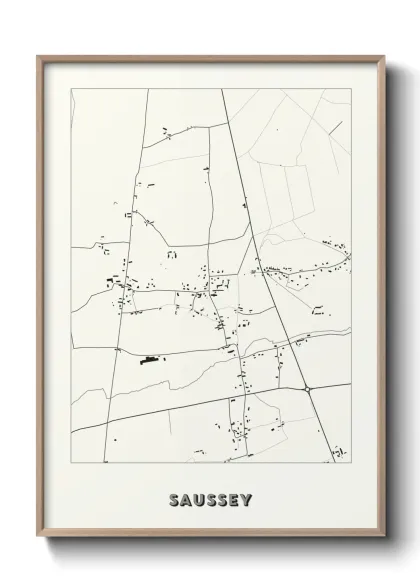 Une affiche de carte sur Saussey