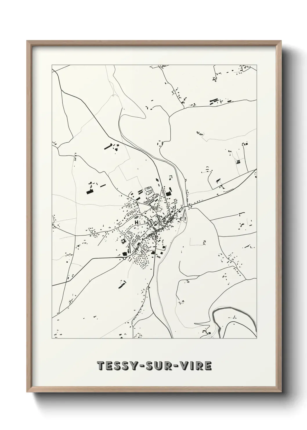 Un poster carte Tessy-sur-Vire