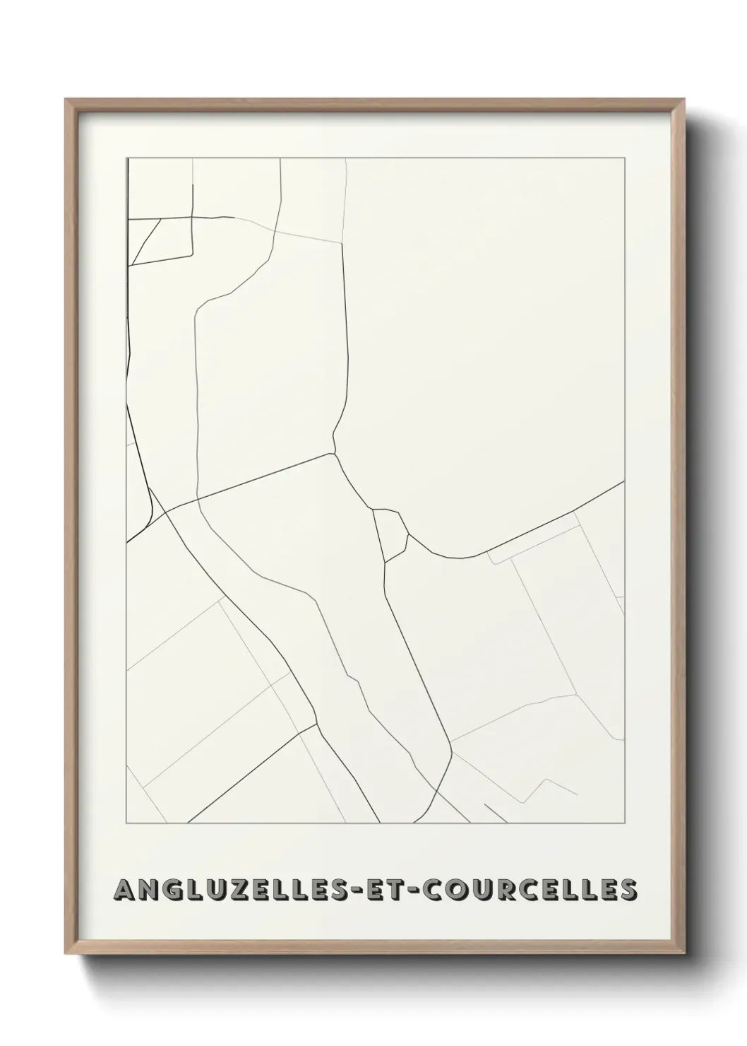 Un poster carte Angluzelles-et-Courcelles