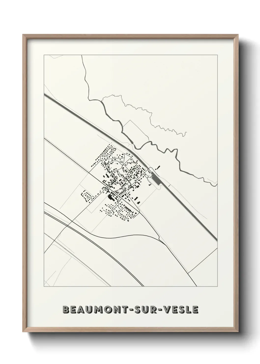 Un poster carte Beaumont-sur-Vesle