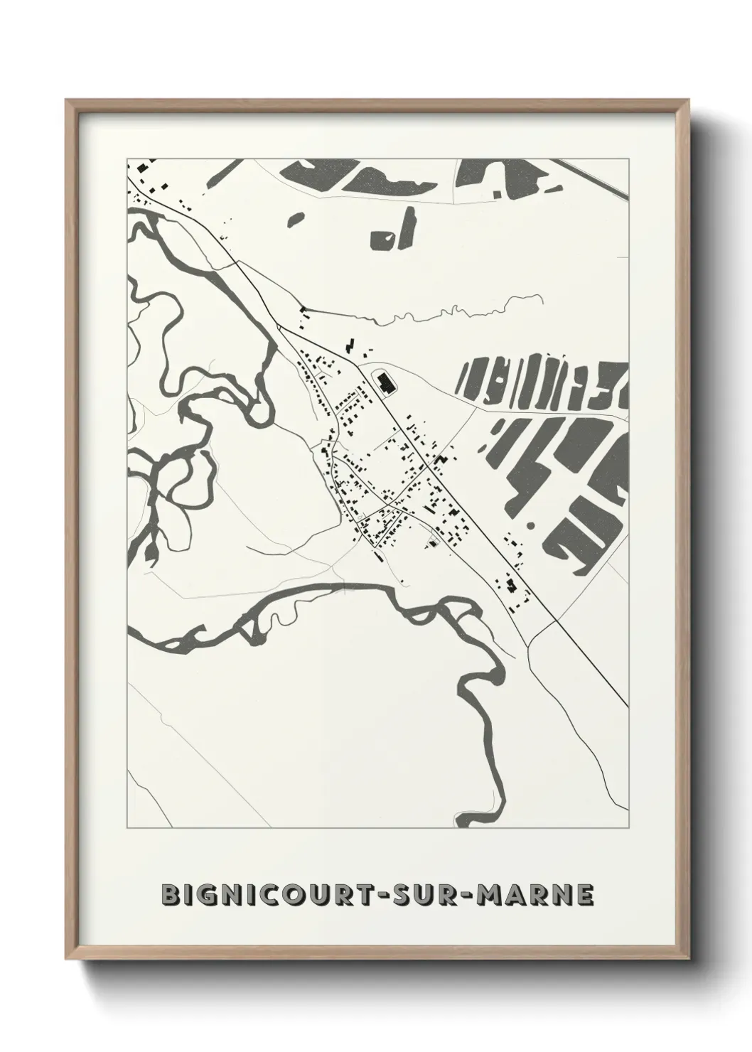 Un poster carte Bignicourt-sur-Marne