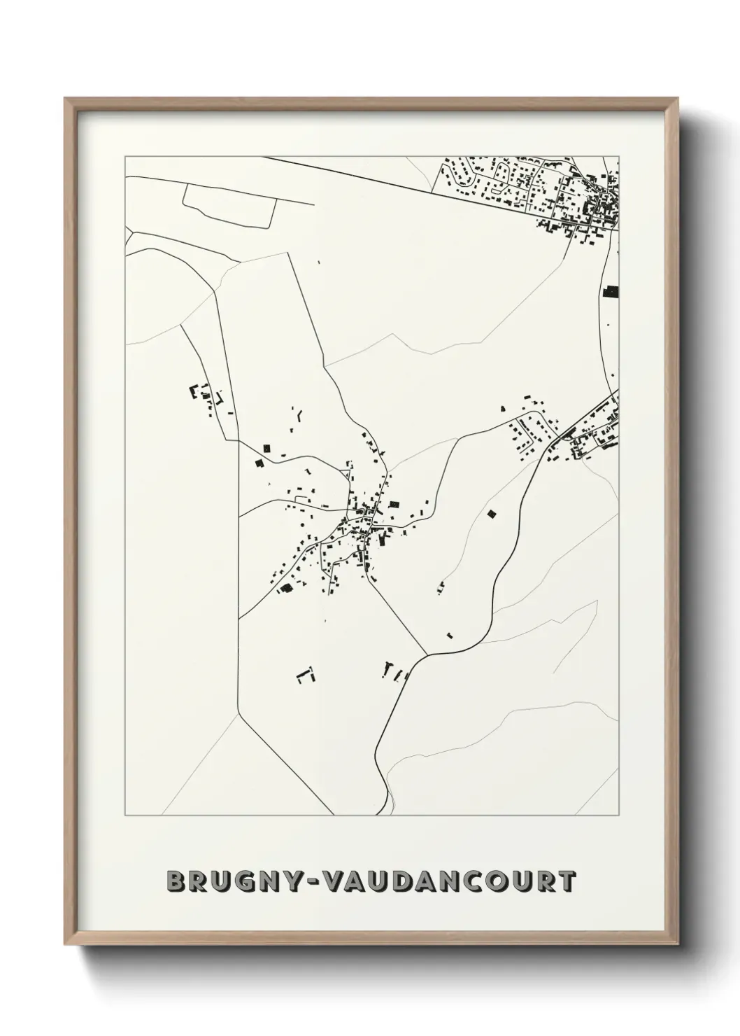 Un poster carte Brugny-Vaudancourt