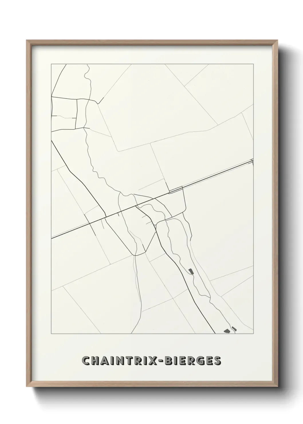 Un poster carte Chaintrix-Bierges