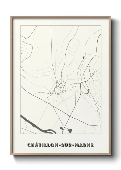 Une affiche de carte sur Châtillon-sur-Marne