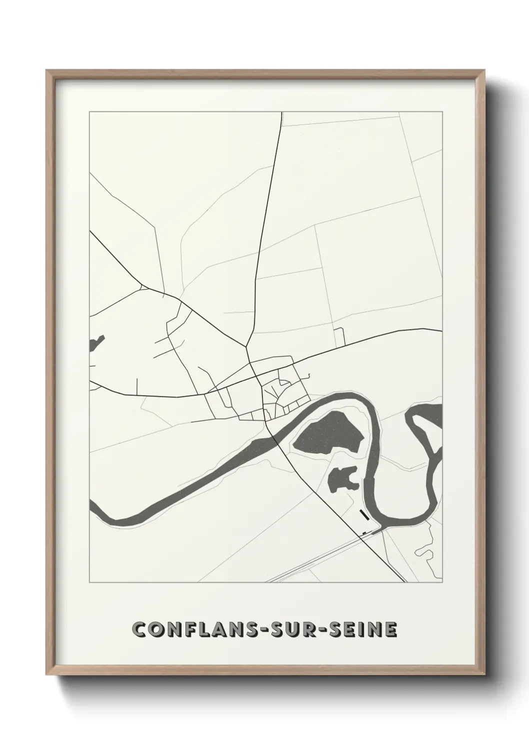 Un poster carte Conflans-sur-Seine