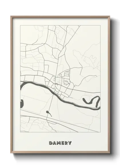 Une affiche de carte sur Damery