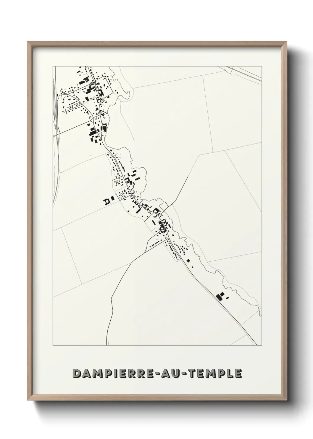 Un poster carte Dampierre-au-Temple