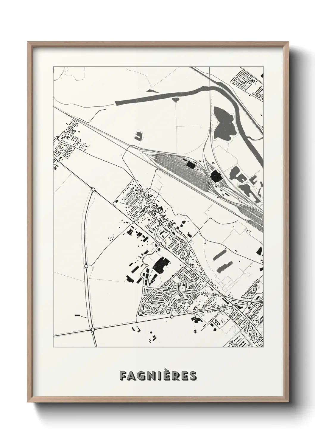 Un poster carte Fagnières