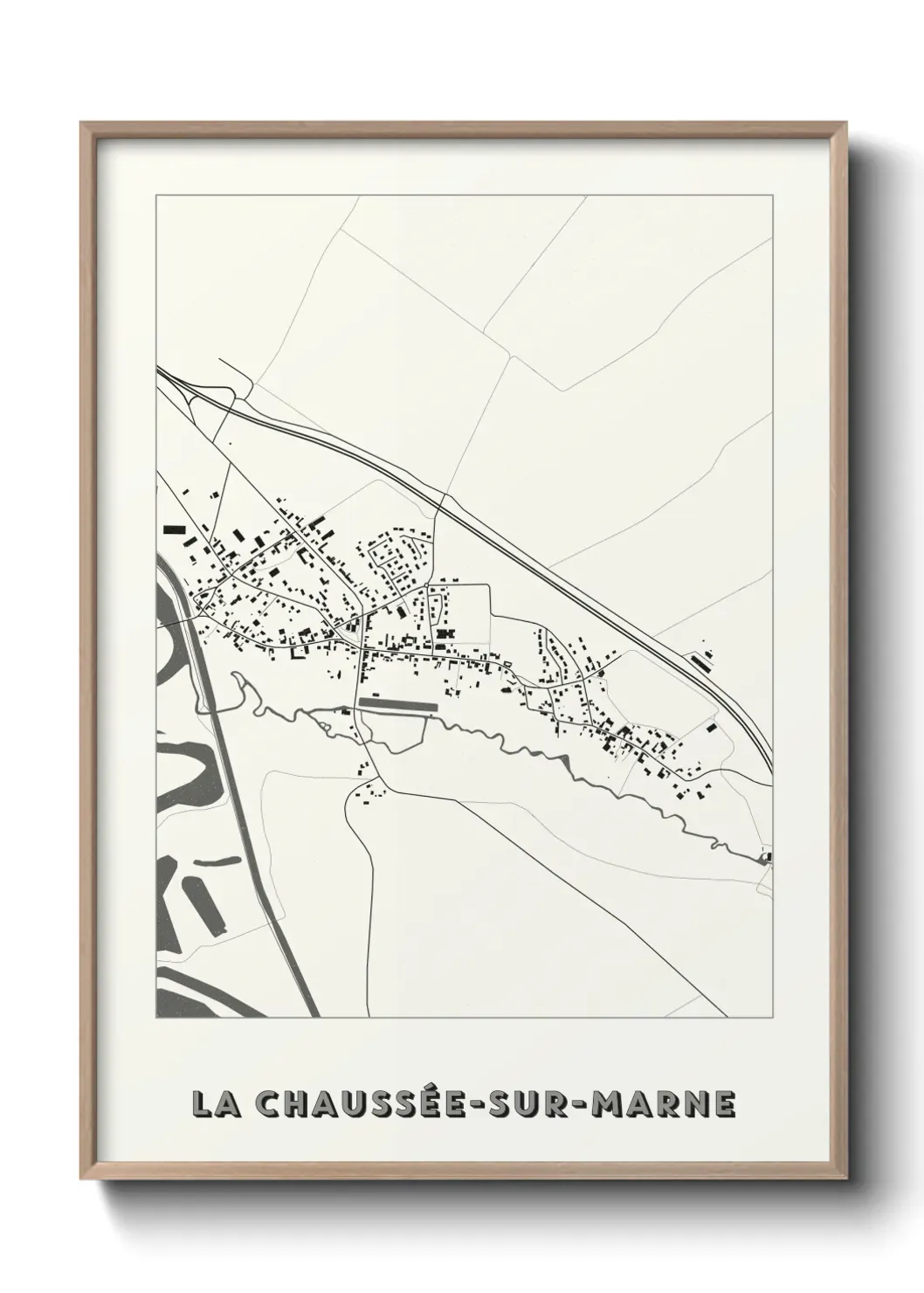 Un poster carte La Chaussée-sur-Marne
