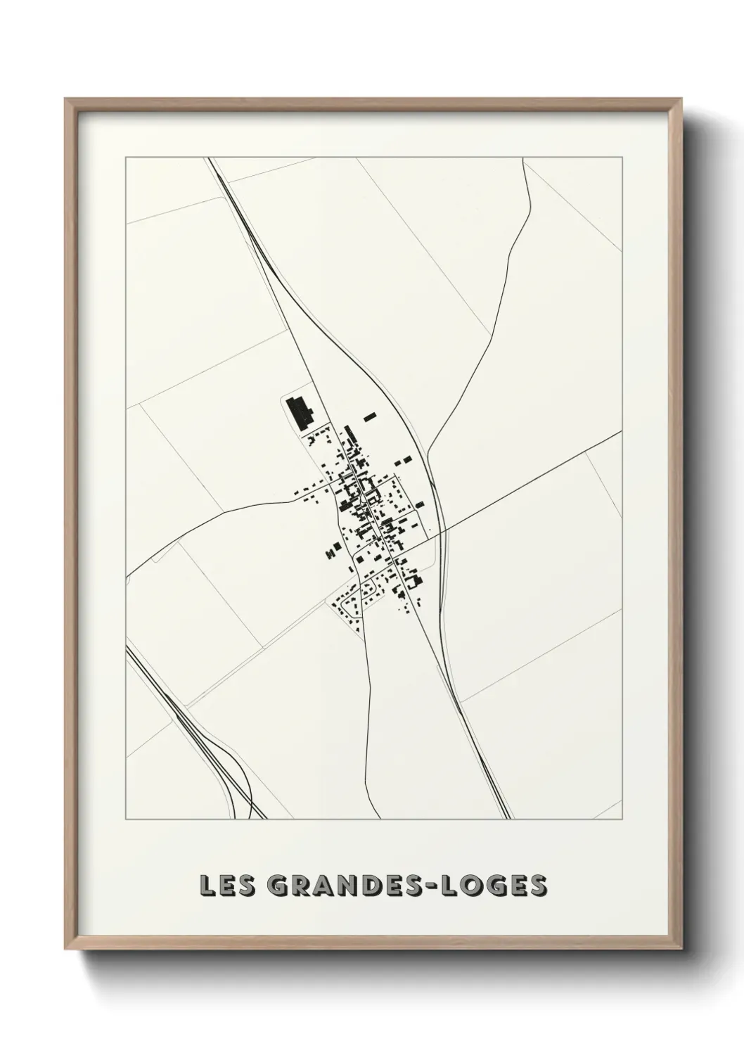 Un poster carte Les Grandes-Loges