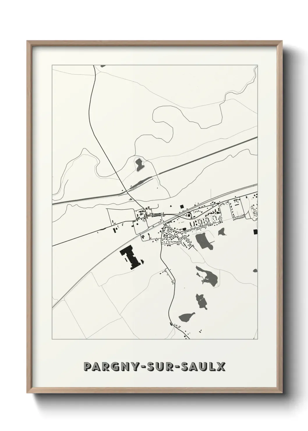 Un poster carte Pargny-sur-Saulx