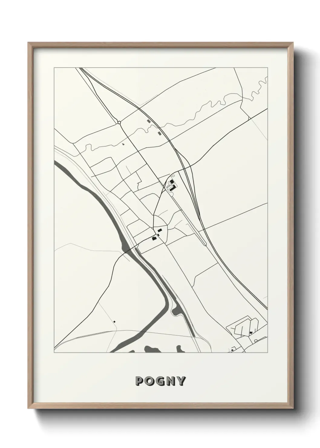 Un poster carte Pogny