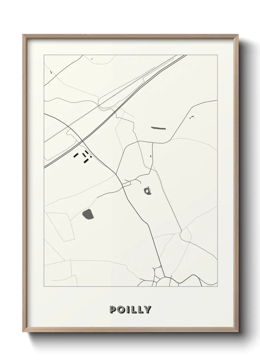 Un poster carte Poilly