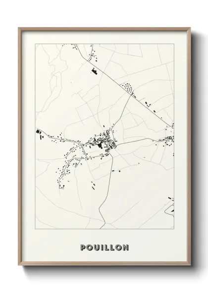 Une affiche de carte sur Pouillon
