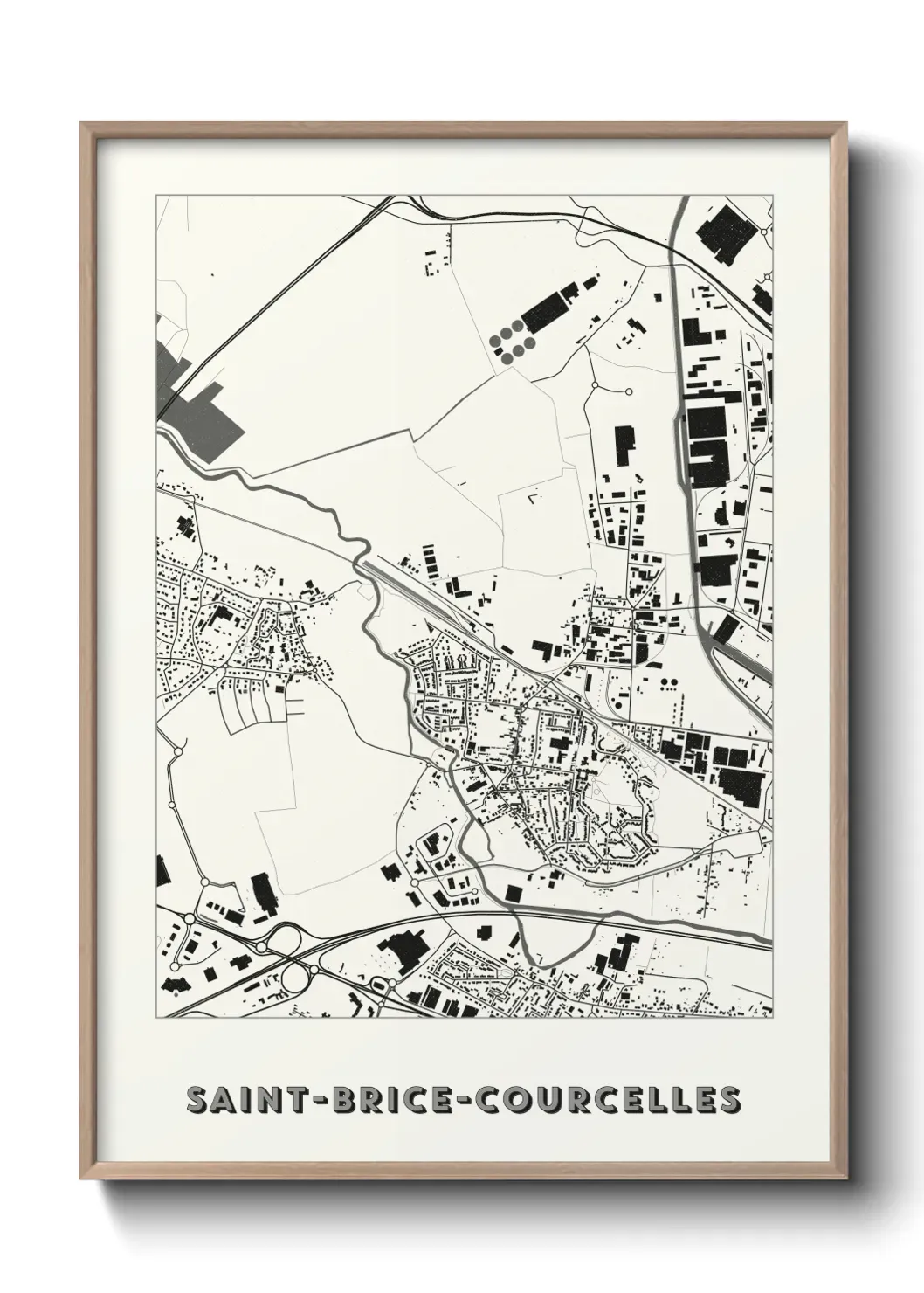 Un poster carte Saint-Brice-Courcelles