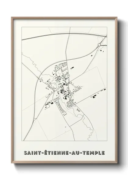 Une affiche de carte sur Saint-Étienne-au-Temple