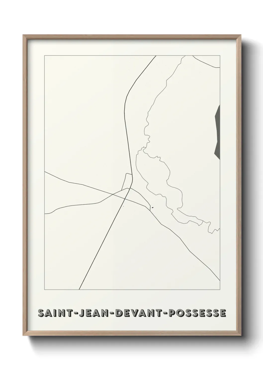 Un poster carte Saint-Jean-devant-Possesse
