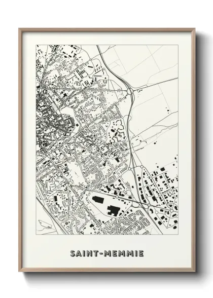Une affiche de carte sur Saint-Memmie