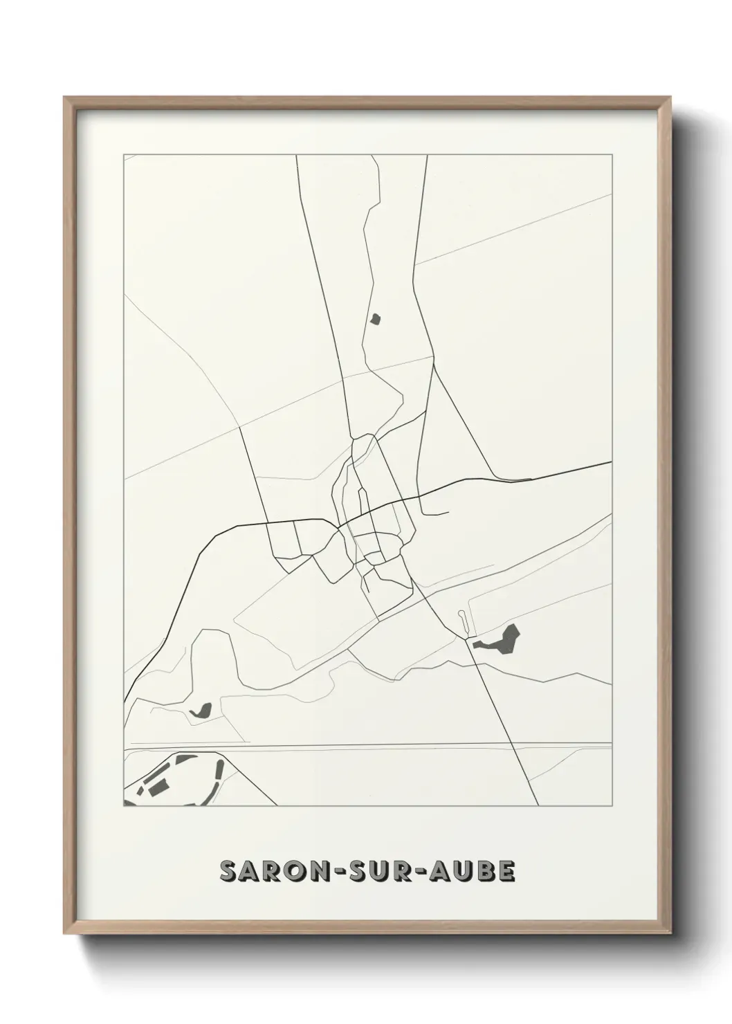 Un poster carte Saron-sur-Aube