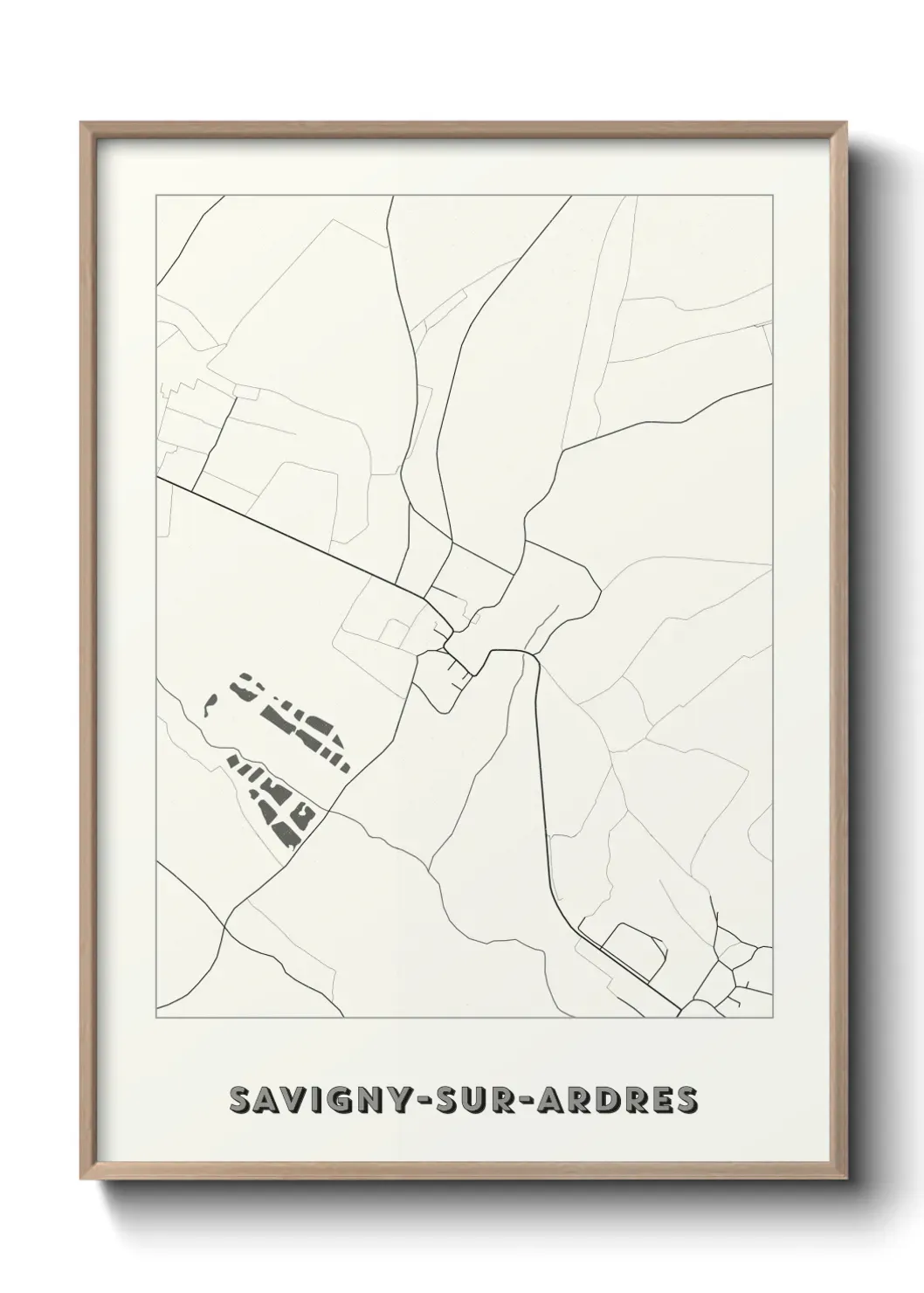 Un poster carte Savigny-sur-Ardres