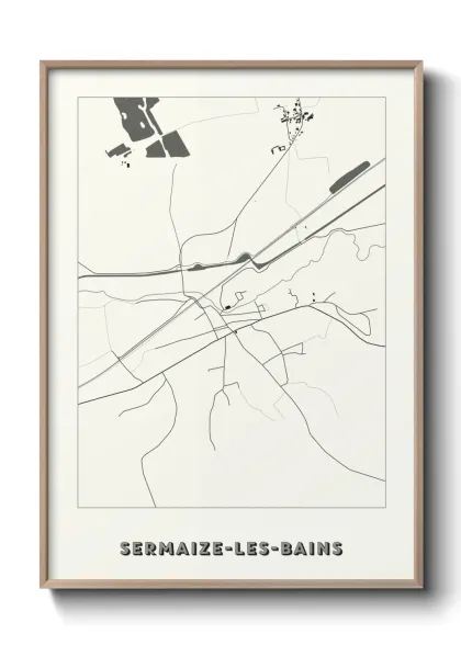 Une affiche de carte sur Sermaize-les-Bains