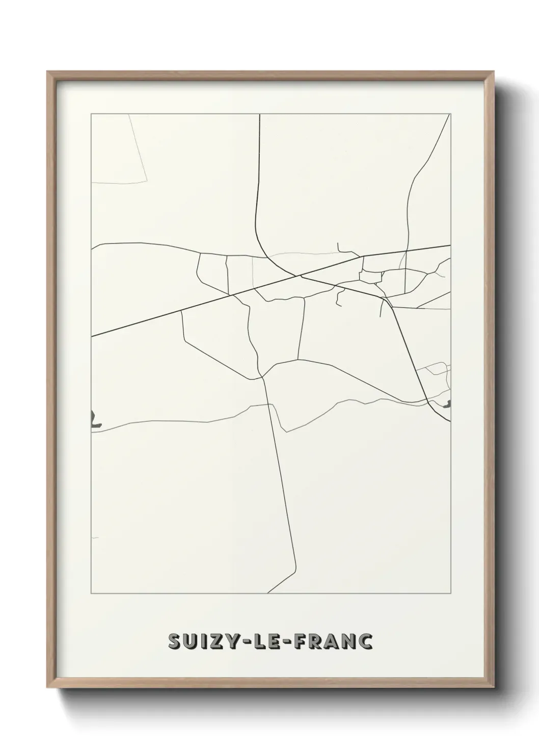 Un poster carte Suizy-le-Franc